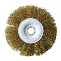Щетка для УШМ 180 мм, плоская, латунированная, посадка 22,2 мм, 6000 RPM